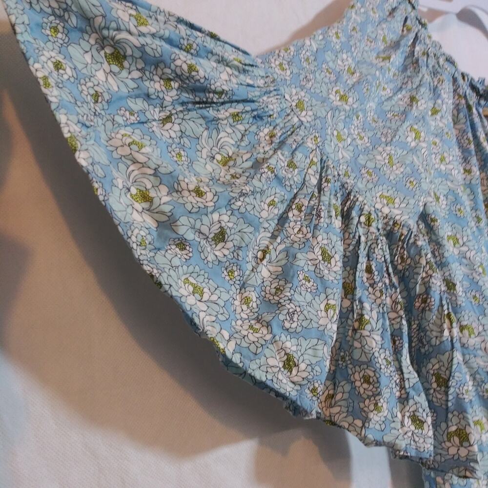 Skemo Margarita Tulum Dress In Floral Blue Off-Shoulder Size XS - Picture 4 of 8